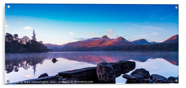 Catbells from Isthmus Bay Derwentwater The Lake Di Acrylic by Mark Hetherington
