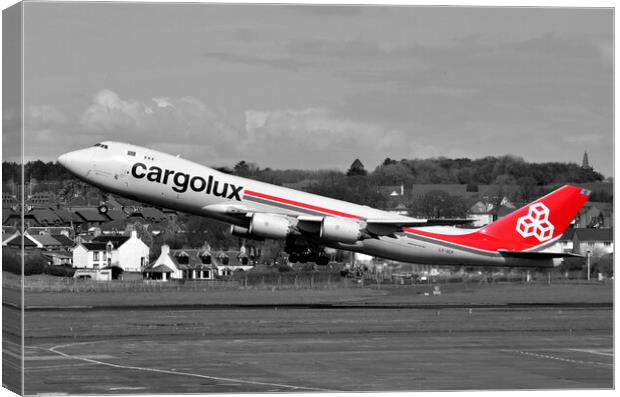 Cargolux Boeing 747-8F, take-off Canvas Print by Allan Durward Photography