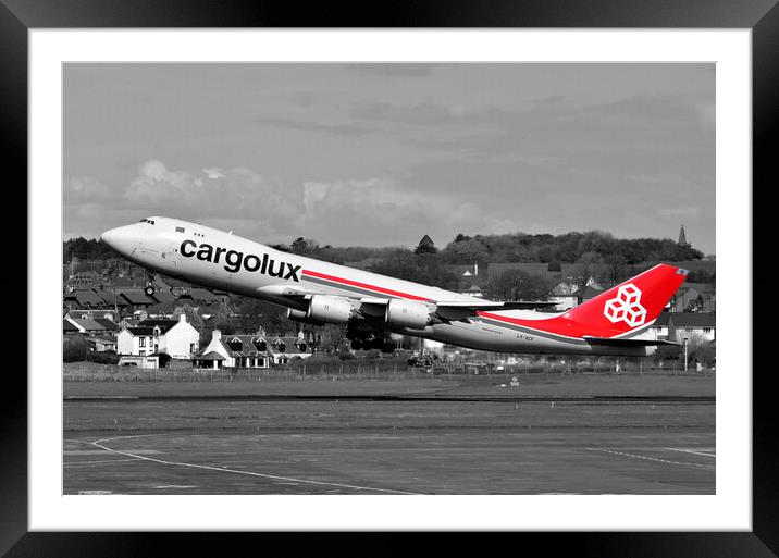Cargolux Boeing 747-8F, take-off Framed Mounted Print by Allan Durward Photography