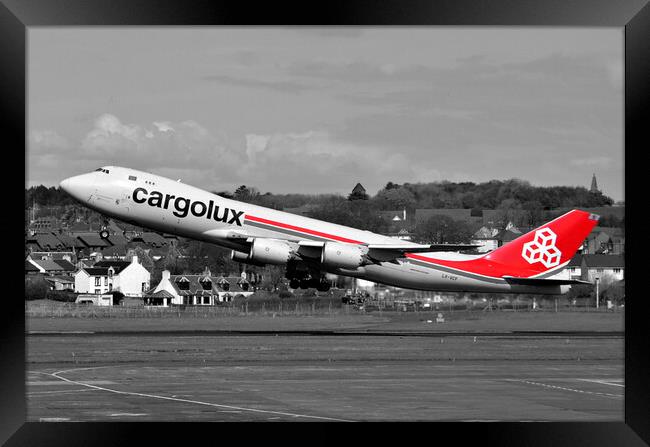 Cargolux Boeing 747-8F, take-off Framed Print by Allan Durward Photography