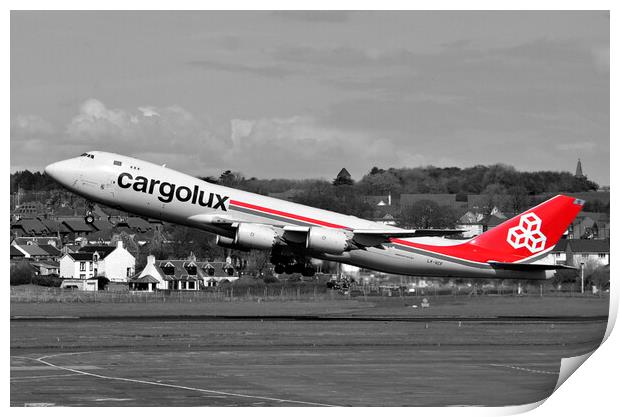 Cargolux Boeing 747-8F, take-off Print by Allan Durward Photography