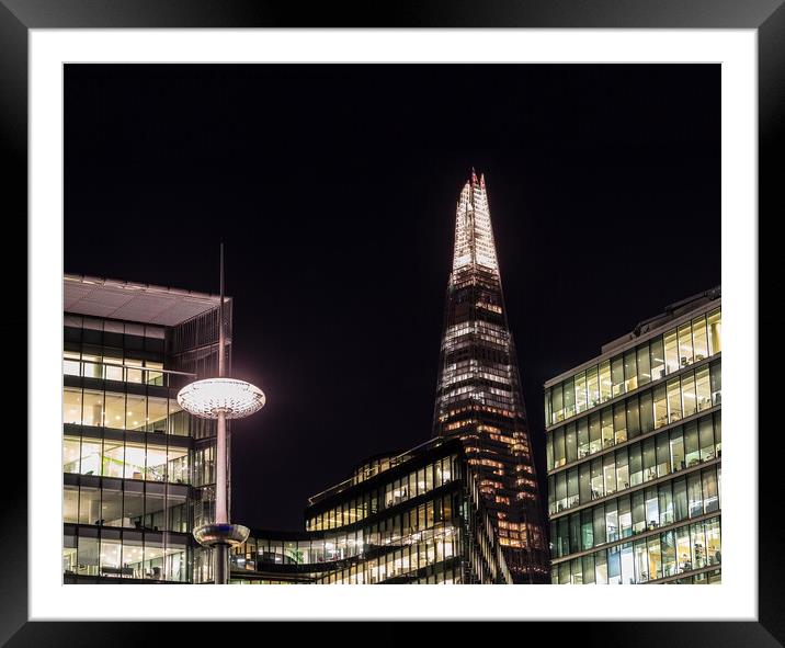 The Shard at Night Framed Mounted Print by Jo Sowden