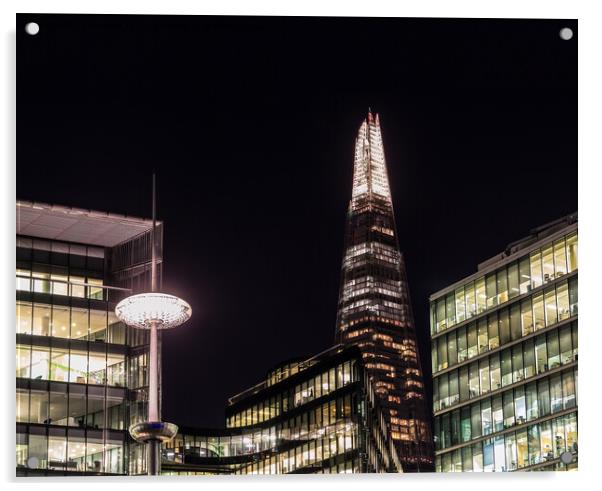 The Shard at Night Acrylic by Jo Sowden