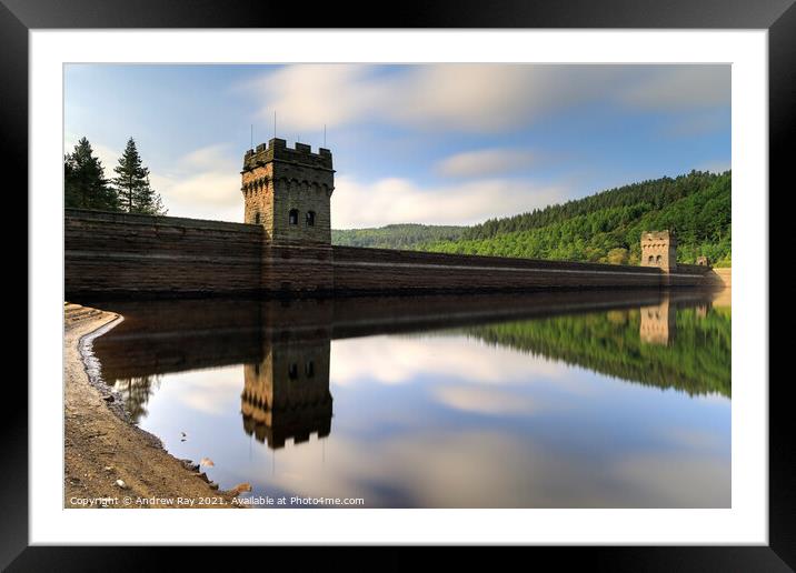 Howden Reservoir Framed Mounted Print by Andrew Ray