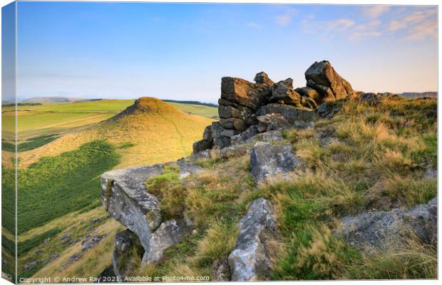 Crook and Ladycrook Hills  Canvas Print by Andrew Ray