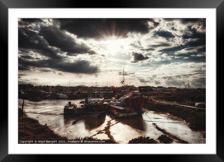 Tollesbury Boats Framed Mounted Print by Nigel Bangert