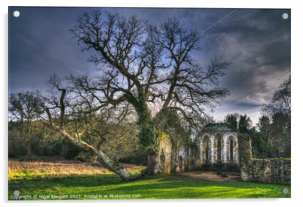 Waverley Abbey Acrylic by Nigel Bangert