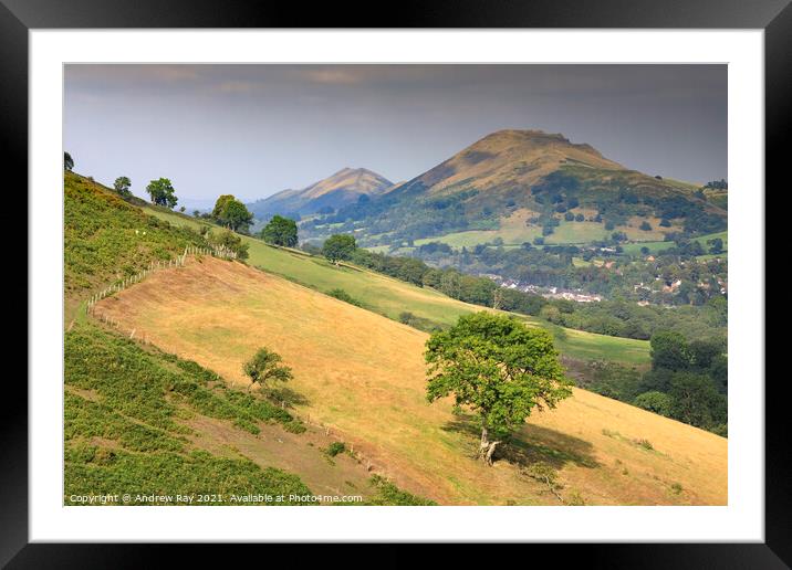 Towards Cear Caradoc and The Lawley  Framed Mounted Print by Andrew Ray
