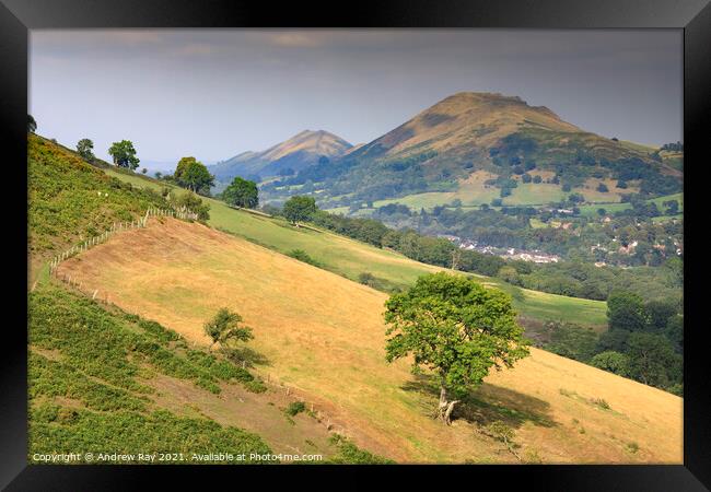 Towards Cear Caradoc and The Lawley  Framed Print by Andrew Ray