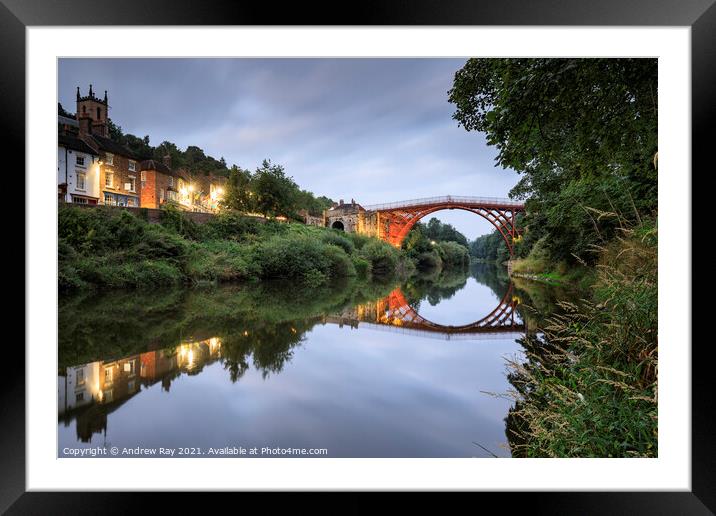 Twilight reflections (Ironbridge) Framed Mounted Print by Andrew Ray