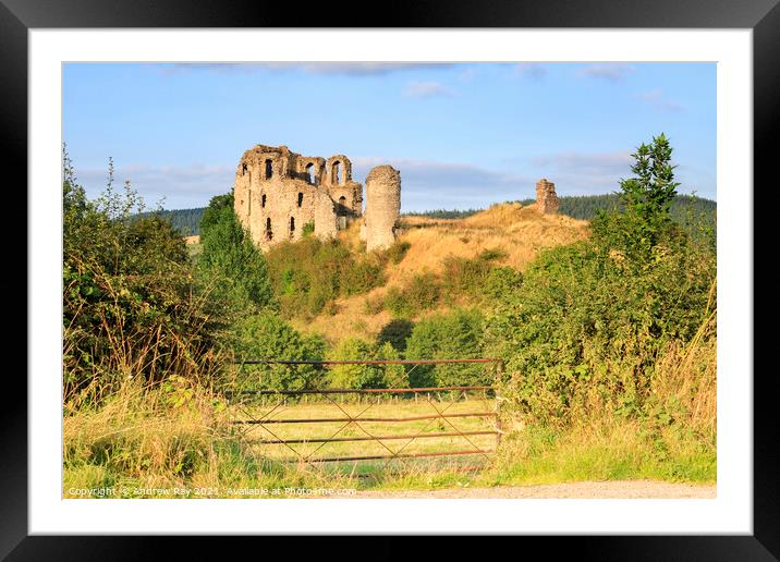 Gateway view (Clun Castle)  Framed Mounted Print by Andrew Ray