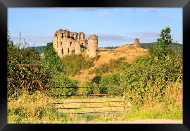 Gateway view (Clun Castle)  Framed Print by Andrew Ray