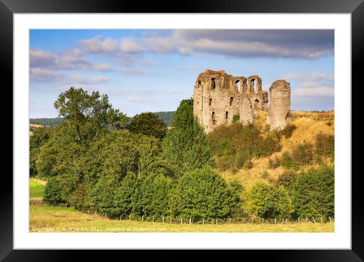 Clun Castle  Framed Mounted Print by Andrew Ray