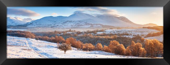Glen Spean Winter panorama Framed Print by Justin Foulkes