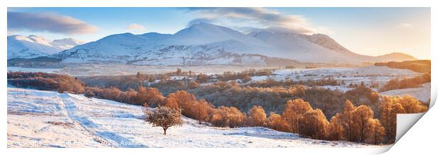 Glen Spean Winter panorama Print by Justin Foulkes