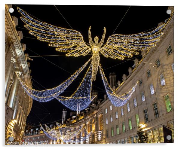 Regent Street Christmas Lights in London, UK Acrylic by Chris Dorney