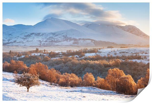 Glen Spean in Winter, Scotland Print by Justin Foulkes