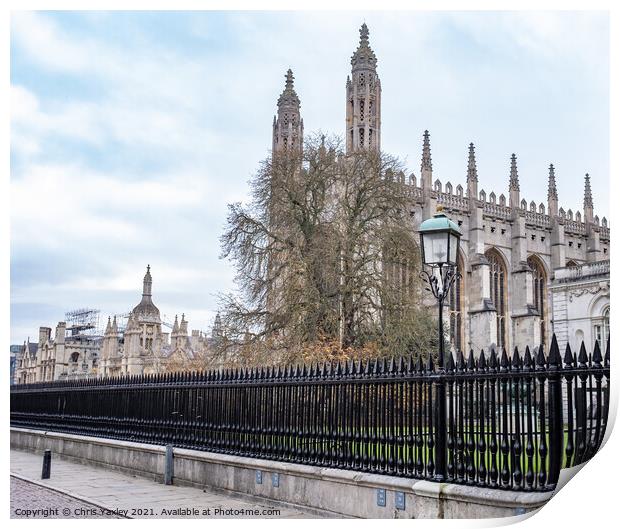 The exterior of King's College, Cambridge Print by Chris Yaxley