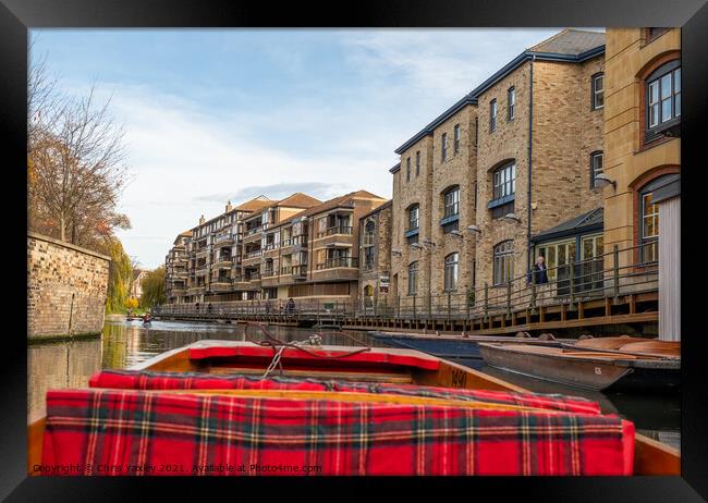 Punting down the River Cam, Cambridge Framed Print by Chris Yaxley