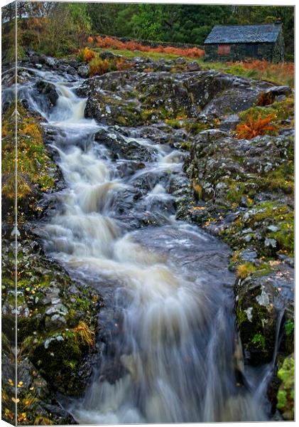 Barrow Beck Waterfall from Ashness Bridge, Lake District Canvas Print by Martyn Arnold