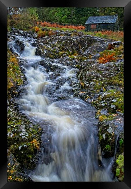 Barrow Beck Waterfall from Ashness Bridge, Lake District Framed Print by Martyn Arnold