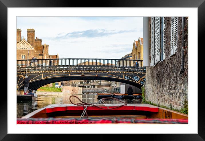 Private punt tour on the River Cam, Cambridge Framed Mounted Print by Chris Yaxley