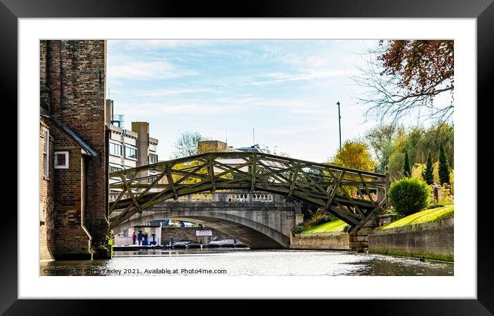 Mathematical Bridge over the River Cam, Cambridge Framed Mounted Print by Chris Yaxley