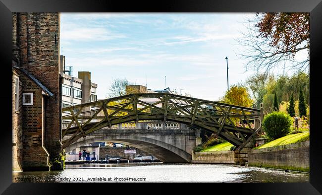Mathematical Bridge over the River Cam, Cambridge Framed Print by Chris Yaxley