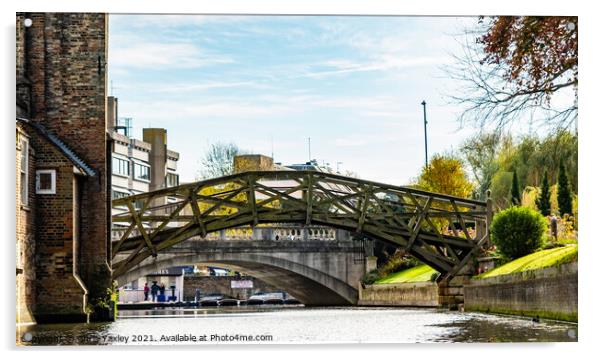 Mathematical Bridge over the River Cam, Cambridge Acrylic by Chris Yaxley