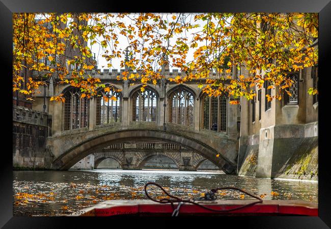 Bridge of Sighs captured from the River Cam Framed Print by Chris Yaxley