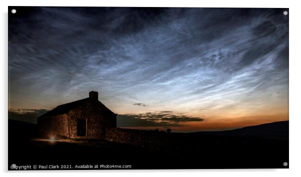Midsummer Noctilucent Clouds over Swaledale Acrylic by Paul Clark