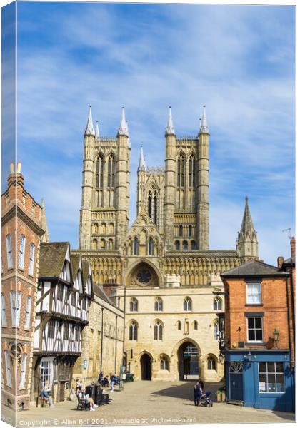Lincoln Cathedral and Exchequer Gate Canvas Print by Allan Bell