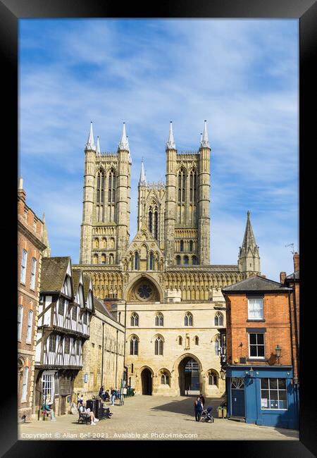 Lincoln Cathedral and Exchequer Gate Framed Print by Allan Bell