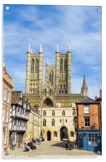Lincoln Cathedral and Exchequer Gate Acrylic by Allan Bell