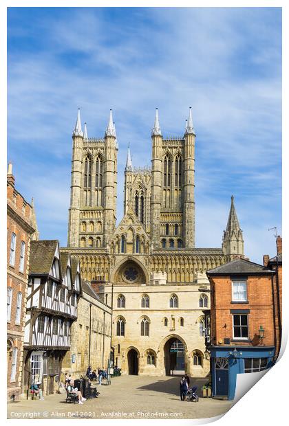 Lincoln Cathedral and Exchequer Gate Print by Allan Bell
