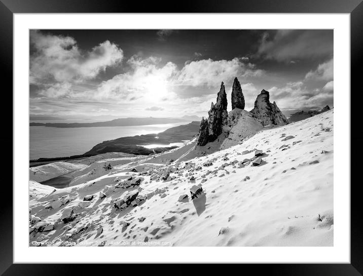 The Old Man of Storr in winter Framed Mounted Print by Justin Foulkes