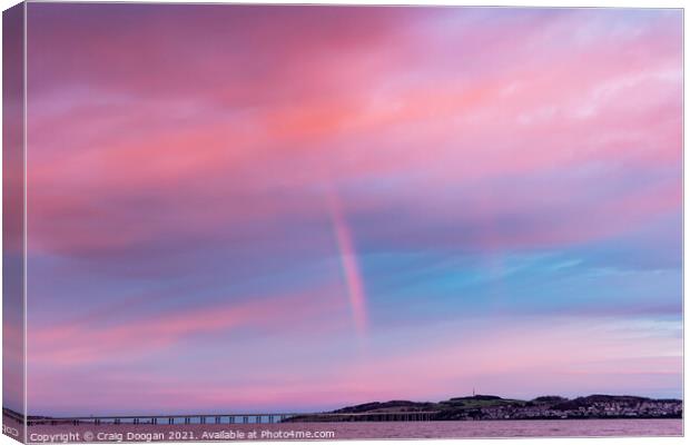 Dundee Rainbow Sunset Scotland Canvas Print by Craig Doogan