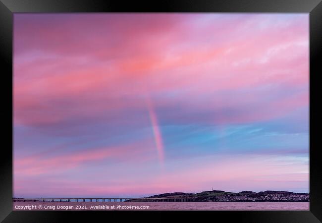 Dundee Rainbow Sunset Scotland Framed Print by Craig Doogan