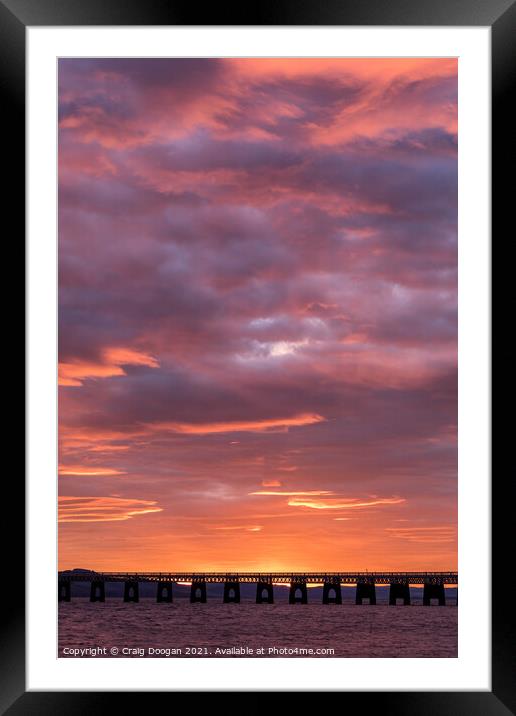 Tay Rail Sunset Framed Mounted Print by Craig Doogan
