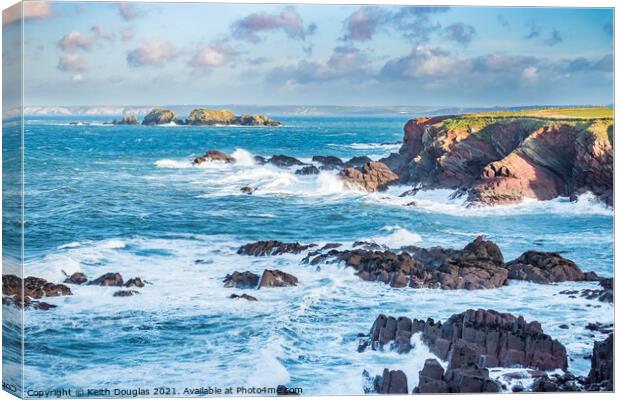 Stormy seas on the Pembrokeshire Coast Canvas Print by Keith Douglas