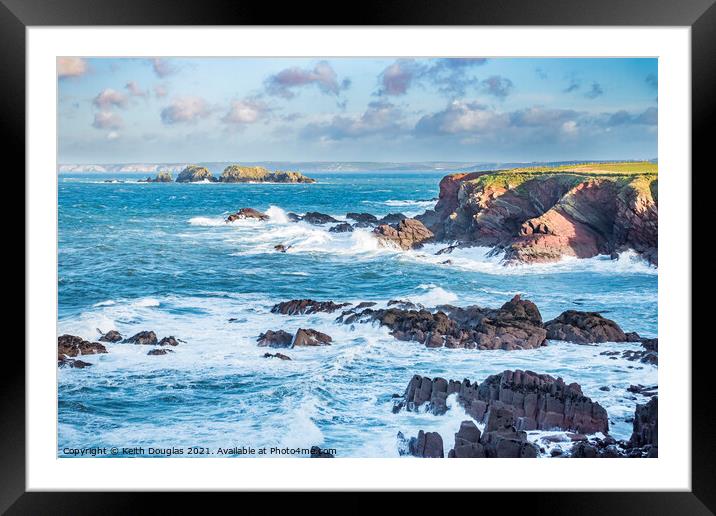 Stormy seas on the Pembrokeshire Coast Framed Mounted Print by Keith Douglas