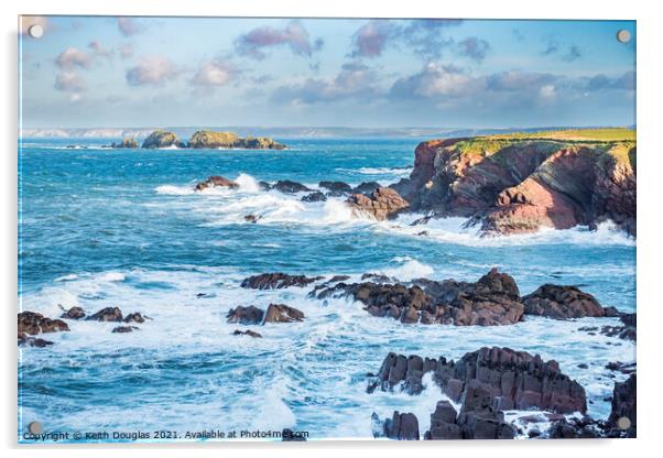 Stormy seas on the Pembrokeshire Coast Acrylic by Keith Douglas
