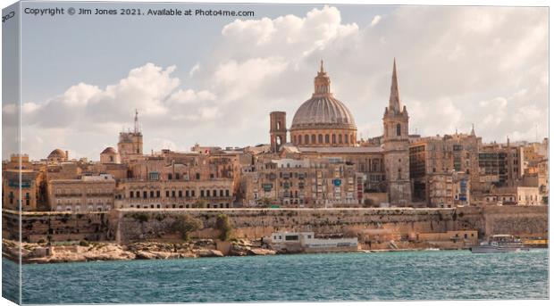 Valletta panorama Canvas Print by Jim Jones