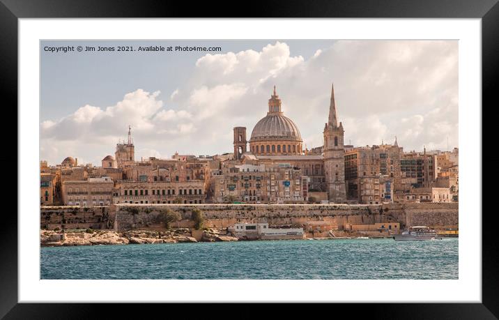 Valletta panorama Framed Mounted Print by Jim Jones