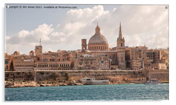 Valletta panorama Acrylic by Jim Jones