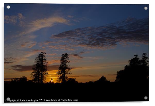 Mid Devon sunset Acrylic by Pete Hemington