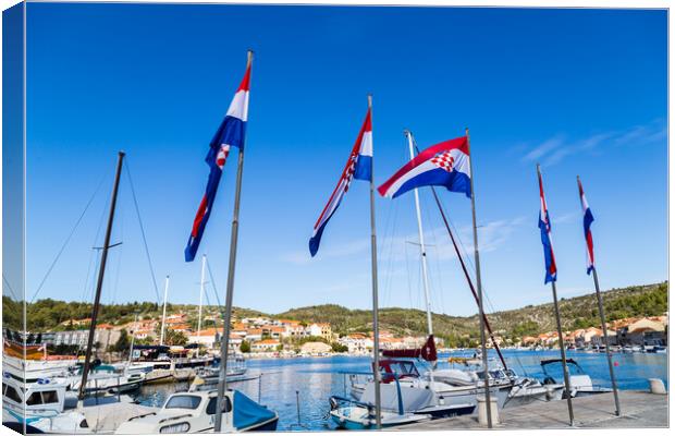 Quintet of colourful Croatian flags Canvas Print by Jason Wells