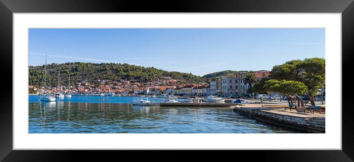 Sleepy town of Vela Luka in the autumn Framed Mounted Print by Jason Wells