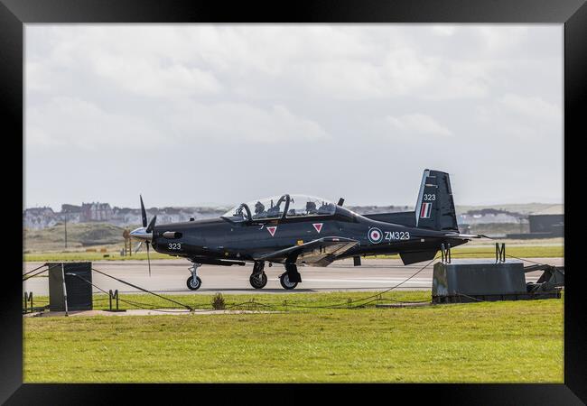 Beechcraft Texan trainer taxiing to the runway Framed Print by Jason Wells