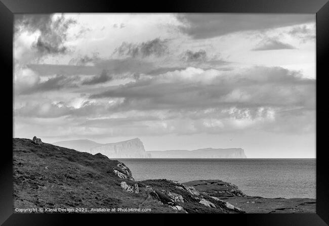 Scalpay View to Cliffs on Skye, Scotland Framed Print by Kasia Design